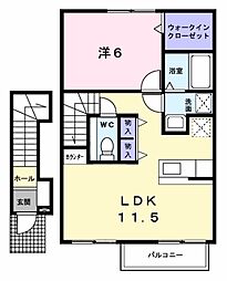 ノヴァ 1LDKの間取図画像