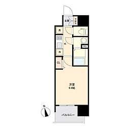アステリ鶴舞トゥリア 1Kの間取図画像