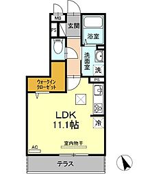 D-room松葉 ワンルームの間取図画像