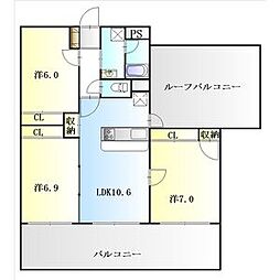 間取図画像 3LDK