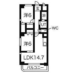 グレーシア上脇 2LDKの間取図画像