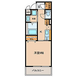 COZY豊岡通 1Kの間取図画像