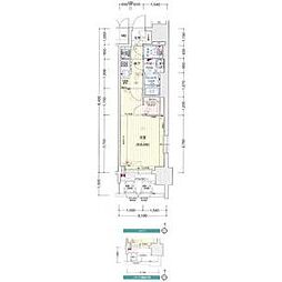 プレサンスジェネ丸の内 1Kの間取図画像