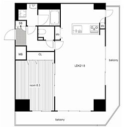 セイワパレス丸の内駅前 1LDKの間取図画像