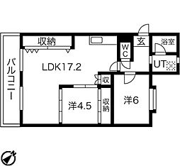 グリーンハイツ名東 2LDKの間取図画像