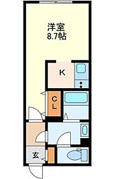 GVIVRE御器所 1Kの間取図画像