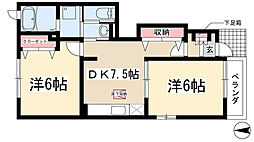 ノイグランツE 2DKの間取図画像