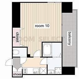 プレサンスTHE栄 1Kの間取図画像