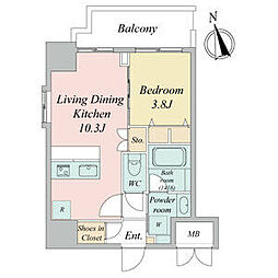 名古屋市中区門前町マンション 1LDKの間取図画像