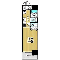 セレニティー名駅 1Kの間取図画像
