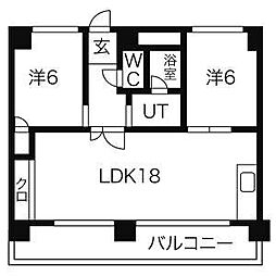 三洋ビル 2LDKの間取図画像