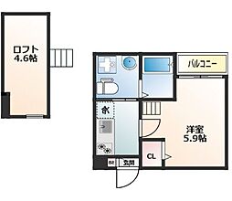 KAHALE尾頭橋 1Kの間取図画像
