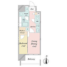 シーズンフラッツ矢場 2Kの間取図画像