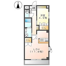レインボーシティーS2 1LDKの間取図画像