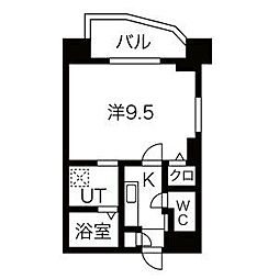 SPAZIOMETALLO 1Kの間取図画像