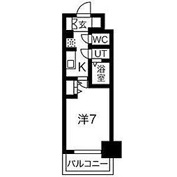 メイクスWアート丸の内 1Kの間取図画像