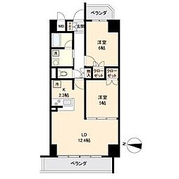 ランドハウスグランドウエスト 2LDKの間取図画像