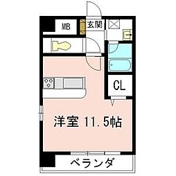 レジデンスミズホ ワンルームの間取図画像