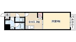 RESIDIA東桜 1DKの間取図画像