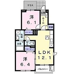 S・クラウド 2LDKの間取図画像