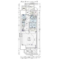 エステムコート名古屋新栄3グローリィ 1Kの間取図画像
