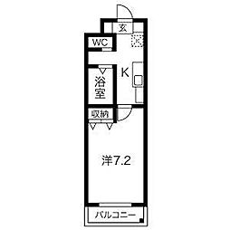 A・City中川 1Kの間取図画像