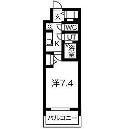 アドバンス名古屋モクシー 1Kの間取図画像
