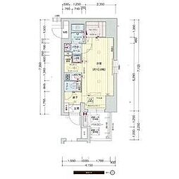 プレサンス桜通ザ・タイムズ 1Kの間取図画像