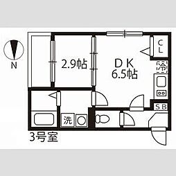 ハーモニーテラス野田4 1DKの間取図画像