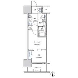 パークアクシス名古屋山王 1DKの間取図画像