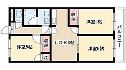 メゾンローゼ 3LDKの間取図画像