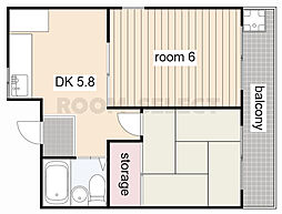 スペースインカナヤマ 2DKの間取図画像