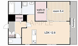 ヴィラエーデル瑞穂 1LDKの間取図画像