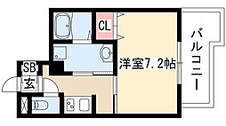 リバーコート砂田橋 1Kの間取図画像