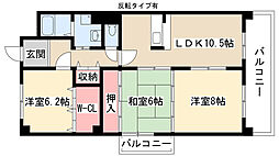 OS・SKYパークサイドヴィラ白山 4階/4D