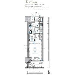 ディアレイシャス名古屋太閤通IV 1Kの間取図画像