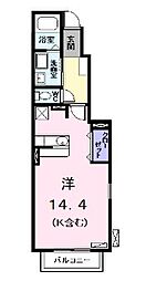 ツインベル 1Kの間取図画像