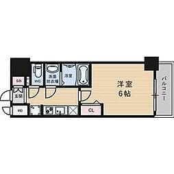 プレサンスNAGOYAシティオ 1Kの間取図画像