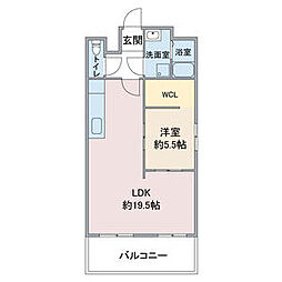 エスポワール長久手 1LDKの間取図画像