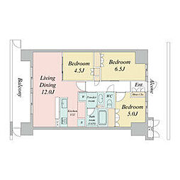 ラフィシア上前津 3LDKの間取図画像