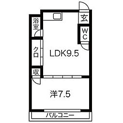 コーポ寿 1LDKの間取図画像