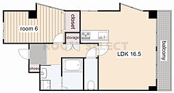 コーポ中野 1LDKの間取図画像