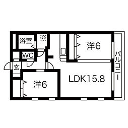 アヴニール 2LDKの間取図画像