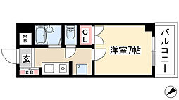 Kコート 1Kの間取図画像