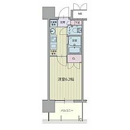 パルティール城西 1Kの間取図画像