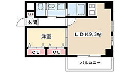 パークアベニュー東山 1LDKの間取図画像