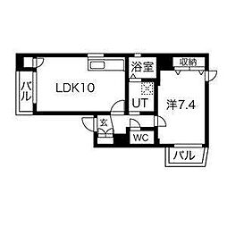アビタシオン葵 1LDKの間取図画像