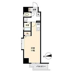HF名駅北レジデンスWEST ワンルームの間取図画像
