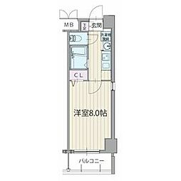 パルティール今池 1Kの間取図画像