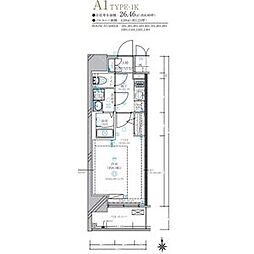 ディアレイシャス名古屋太閤通IV 1Kの間取図画像